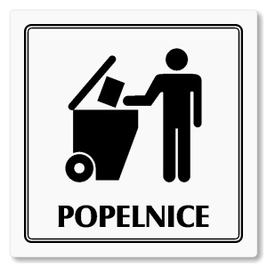 Popelnice, 118x118mm, bílá, Utah